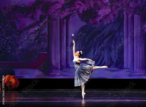 Teenager rehearses on pointe for recital