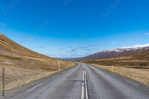 Ring road 1 through valley Fagridalur in south Iceland