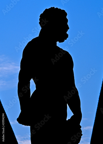 Silhouette of Hercules, by Baccio Bandinelli, Florence, Italy  photo