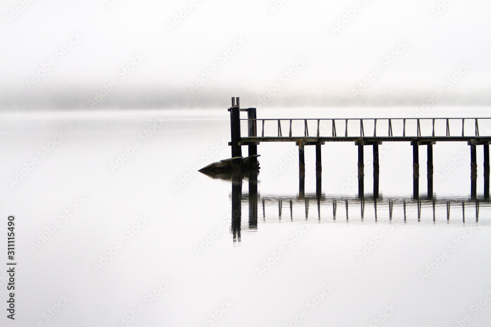 Naklejka premium Calm morning dock