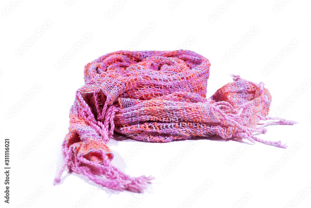 Fototapeta premium Pink scarf is the workmanship of Thai people.