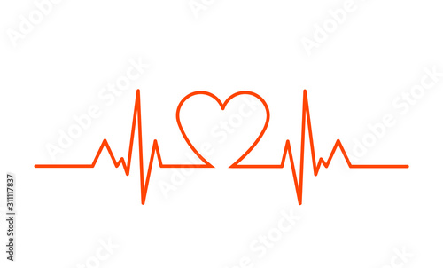 Line art heartbeat minimalism design background vector eps 10