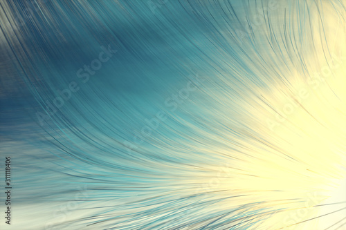 Flowing curves with colorful background, 3d rendering.