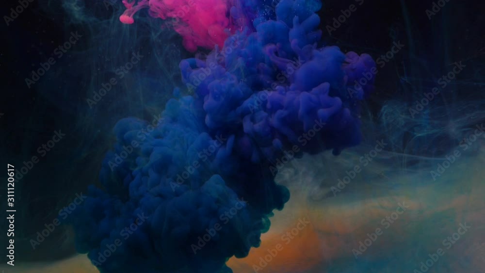 neon pink and blue ink clouds mix among peachy smoke neon pink and blue ink clouds mix among peachy smoke