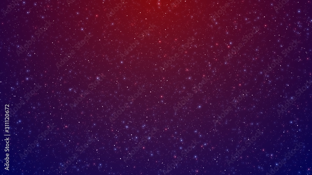 Sweet Color Starry Night Sky Of The Space With Red And Blue Background