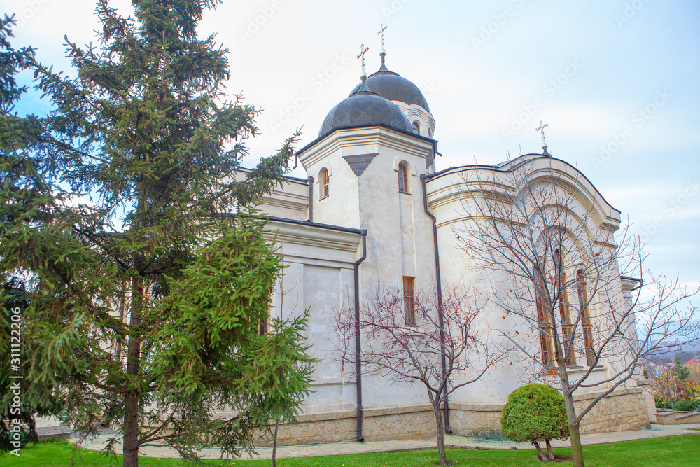 famous Curchi white church in Moldova 
