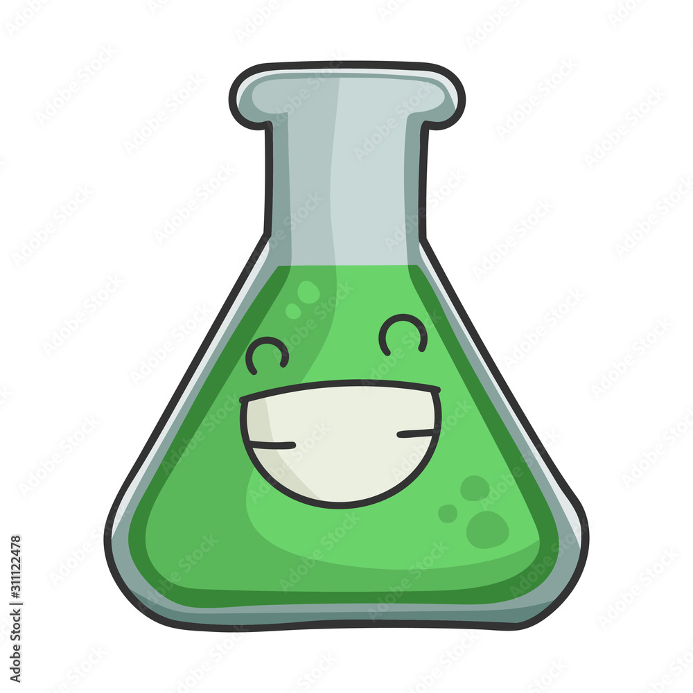 Happy smiling science test tube cartoon Happy smiling science test tube cartoon