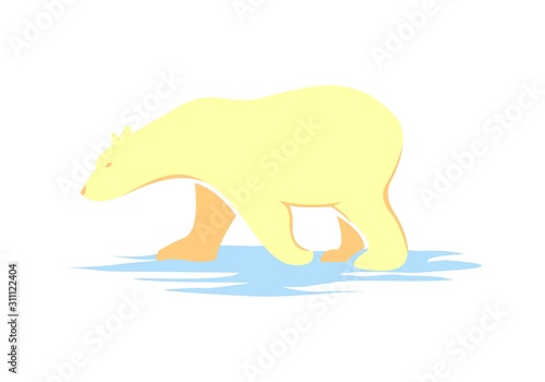 polar bear walking on ice vector illustration design