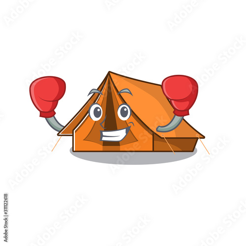Happy Boxing camping tent Scroll mascot character style