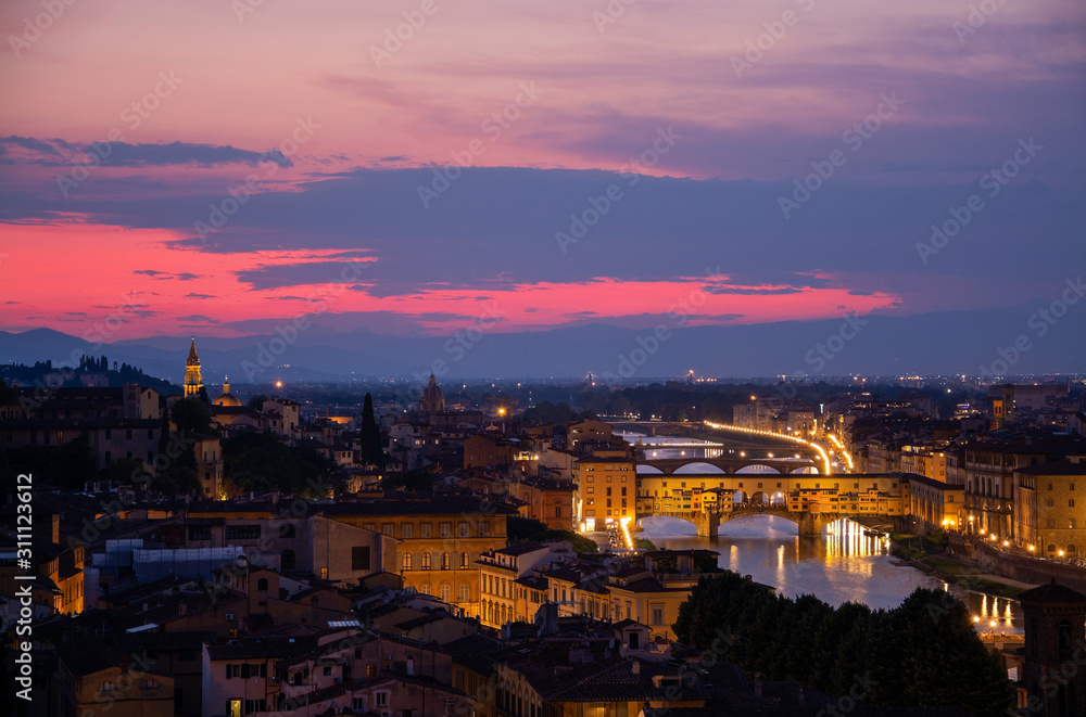 Ponte Vecchio, Florenz, Italien - obrazy, fototapety, plakaty 