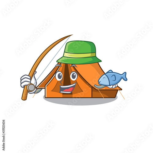 A Picture of funny Fishing camping tent Scroll design