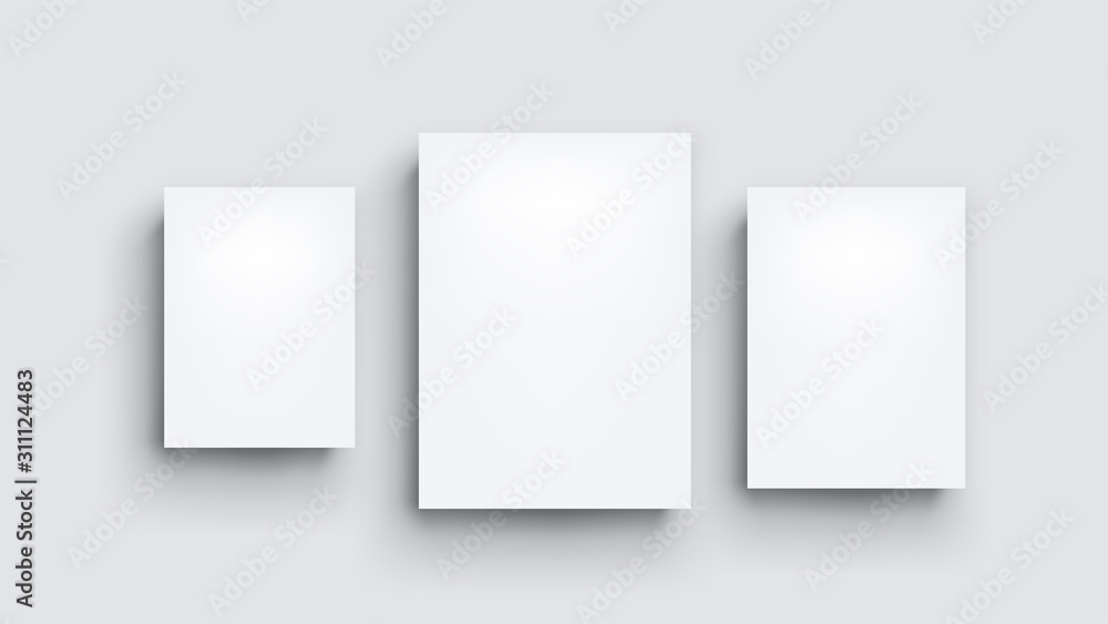 three white boards on grey three white boards on grey
