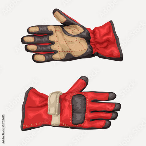 pair racing gloves on white