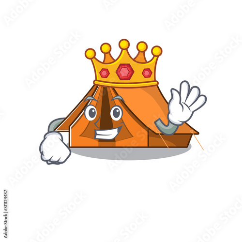 Camping tent Scroll A stylized of King on cartoon character design
