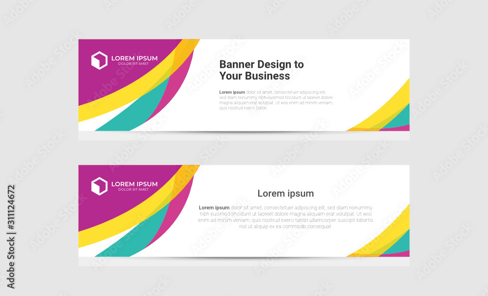 Banner background design abstract vector template. Set of banner background isolated vector for print, display, promotion and advertisement.