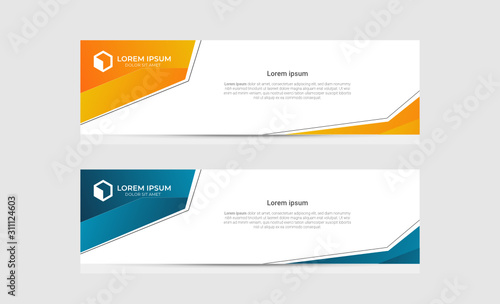 Banner background design abstract vector template. Set of banner background isolated vector for print, display, promotion and advertisement.