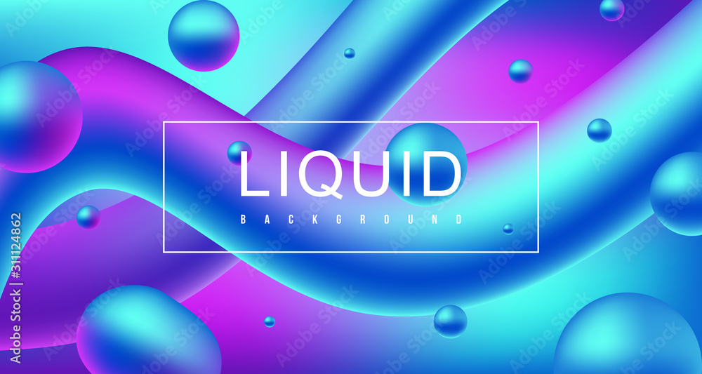 Blue Liquid cool background, Fluid backdrop design
