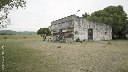 Abandoned Farm House on Green Meadow photo