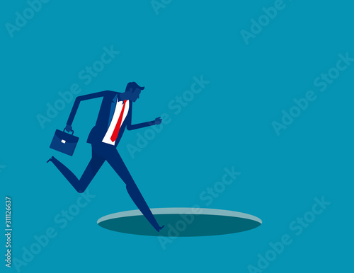 Business trap. Danger concept. Flat business cartoon design.