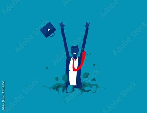 The trap. Fall into a trap.Concept business vector illustration.