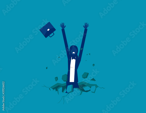 The trap. Fall into a trap.Concept business vector illustration.