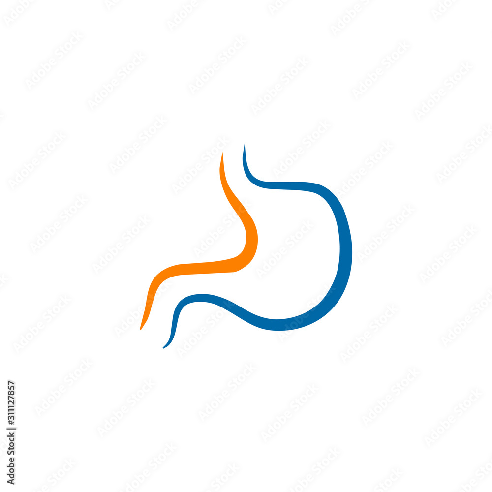 Naklejka premium Stomach icon logo design vector template