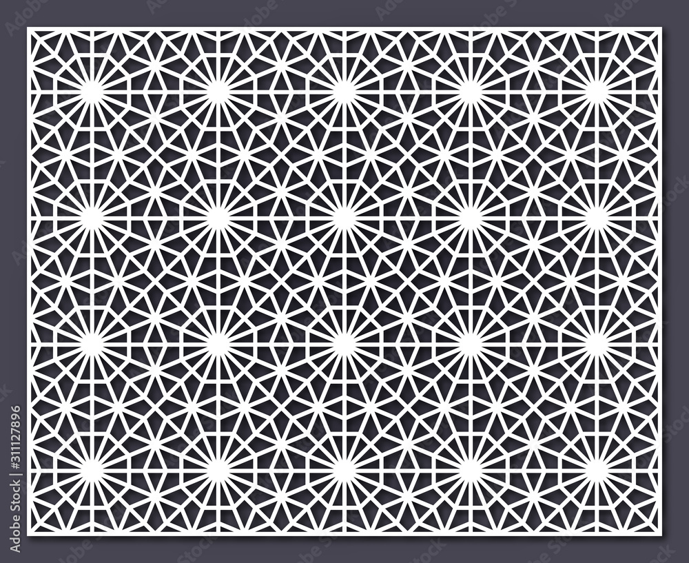 Laser cutting template. Oriental geometric pattern. Vector design. Laser cutting template. Oriental geometric pattern. Vector design.