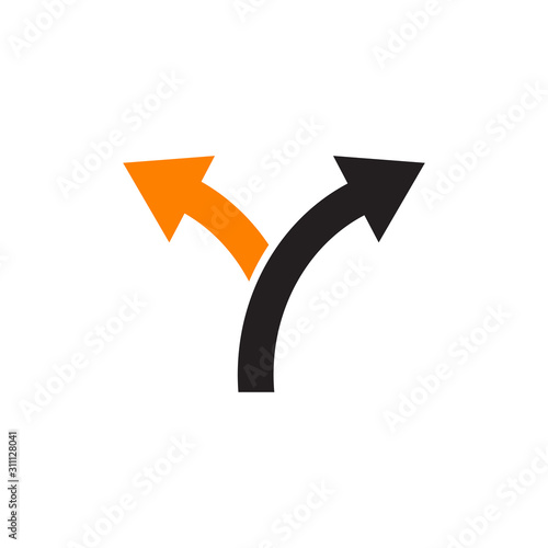 Arrow way path icon logo design vector template
