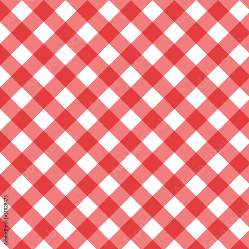 Checkered red and white check pattern background,vector illustration