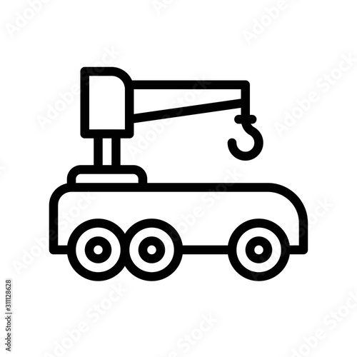 Robotic car vector, Future technology line design icon