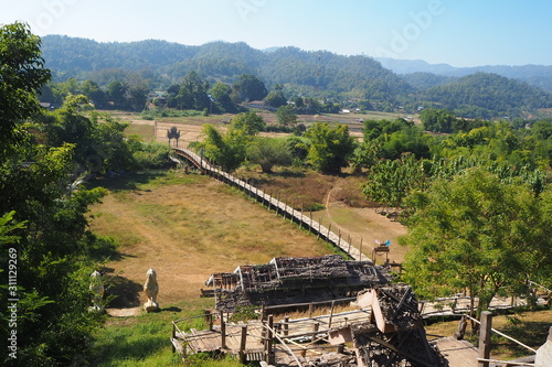 Winter rice field view