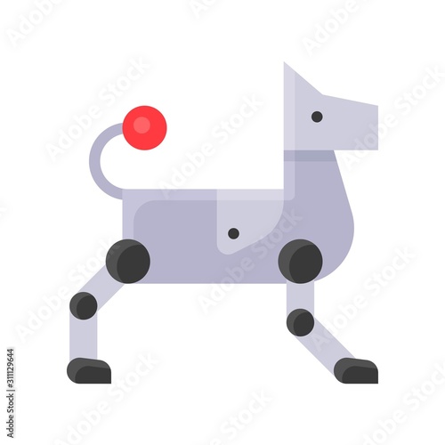 Robot dog vector, Robotics related flat design icon