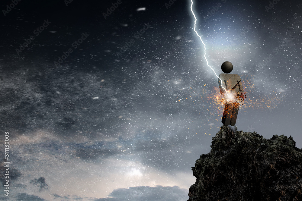 Obraz premium Getting the top . Mixed media