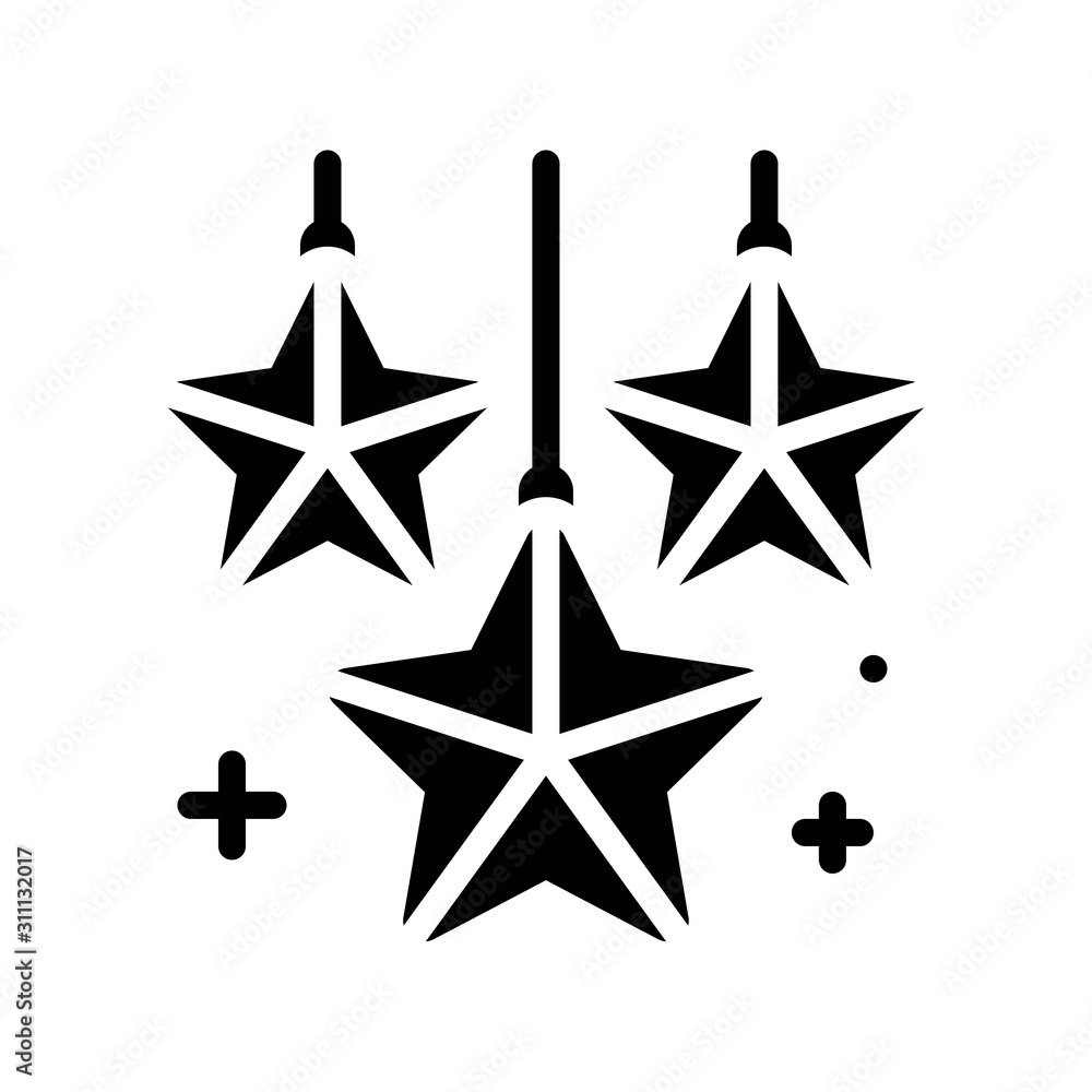 Obraz premium Christmas lights solid style icon, vector illustration