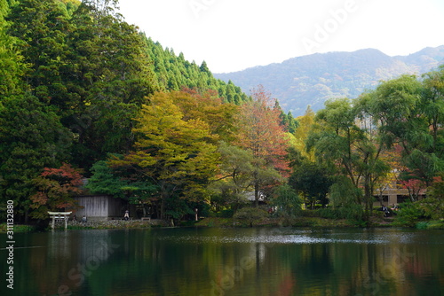 金鱗湖 紅葉 大分県由布市湯布院町