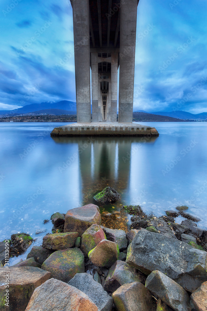 TAS Tasman bridge under vert Stock Photo Adobe Stock