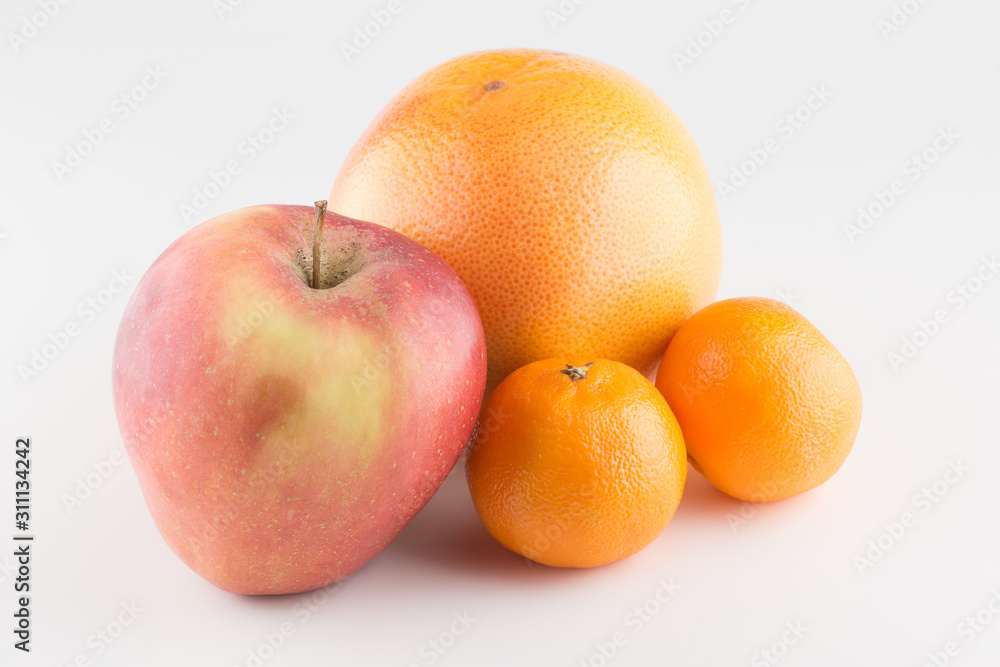 Apples and Orange Isolated on a White Background Apples and Orange Isolated on a White Background