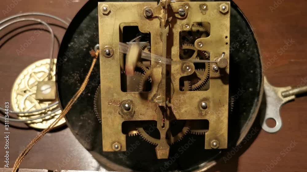 antique clockwork mechanism repair work 