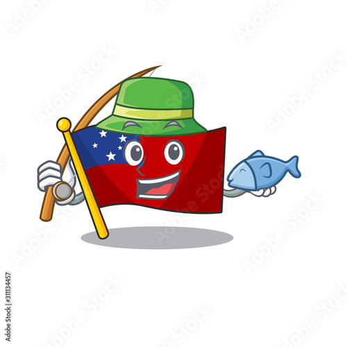 A Picture of funny Fishing flag samoa Scroll design