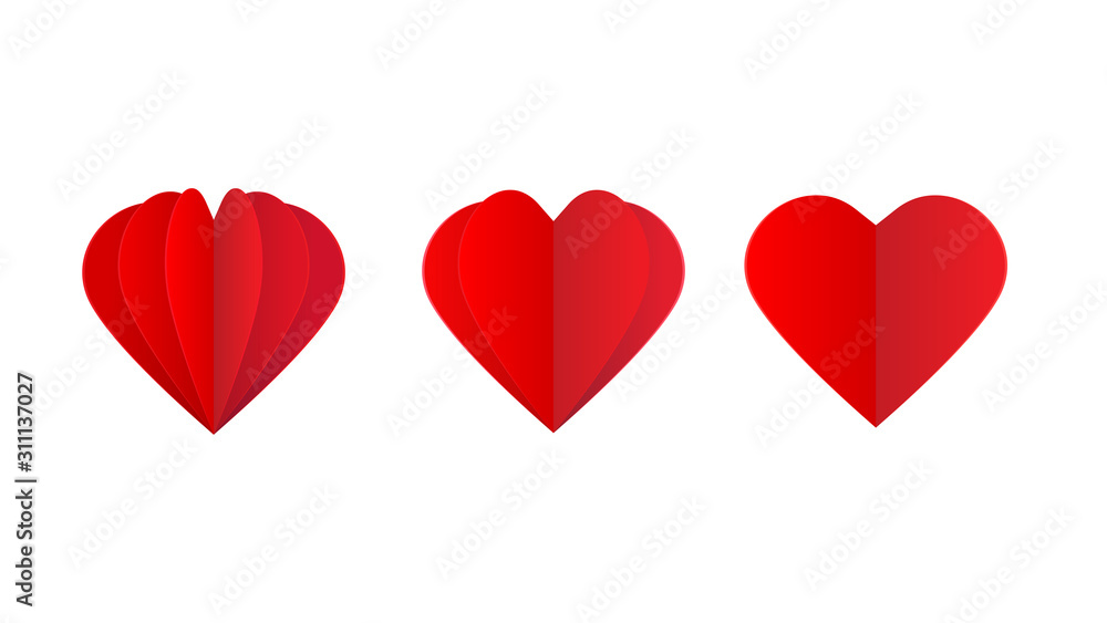 Vector paper heart. Design element on the theme of Valentine's Day.