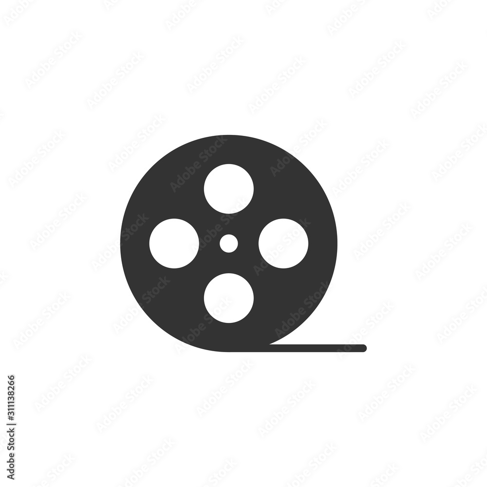 Film icon in flat style. Movie vector illustration on white isolated background. Video business concept. Film icon in flat style. Movie vector illustration on white isolated background. Video business concept.