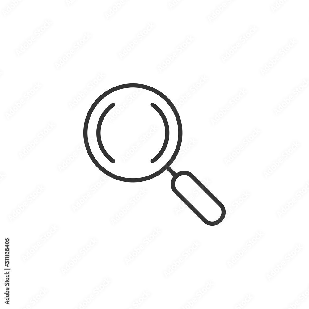 Loupe sign icon in flat style. Magnifier vector illustration on white isolated background. Search business concept. Loupe sign icon in flat style. Magnifier vector illustration on white isolated background. Search business concept.
