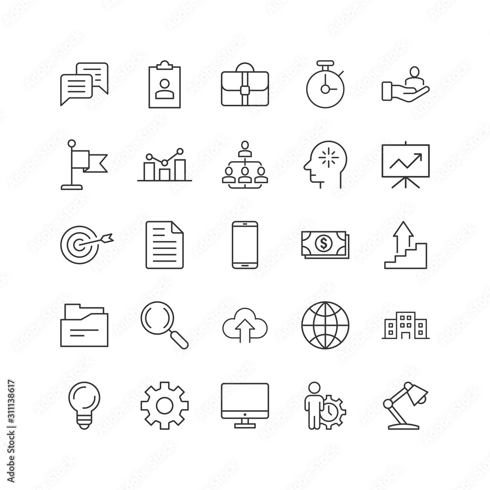 Business icon set in flat style. Finance strategy vector illustration on white isolated background. Marketing business concept. Business icon set in flat style. Finance strategy vector illustration on white isolated background. Marketing business concept.