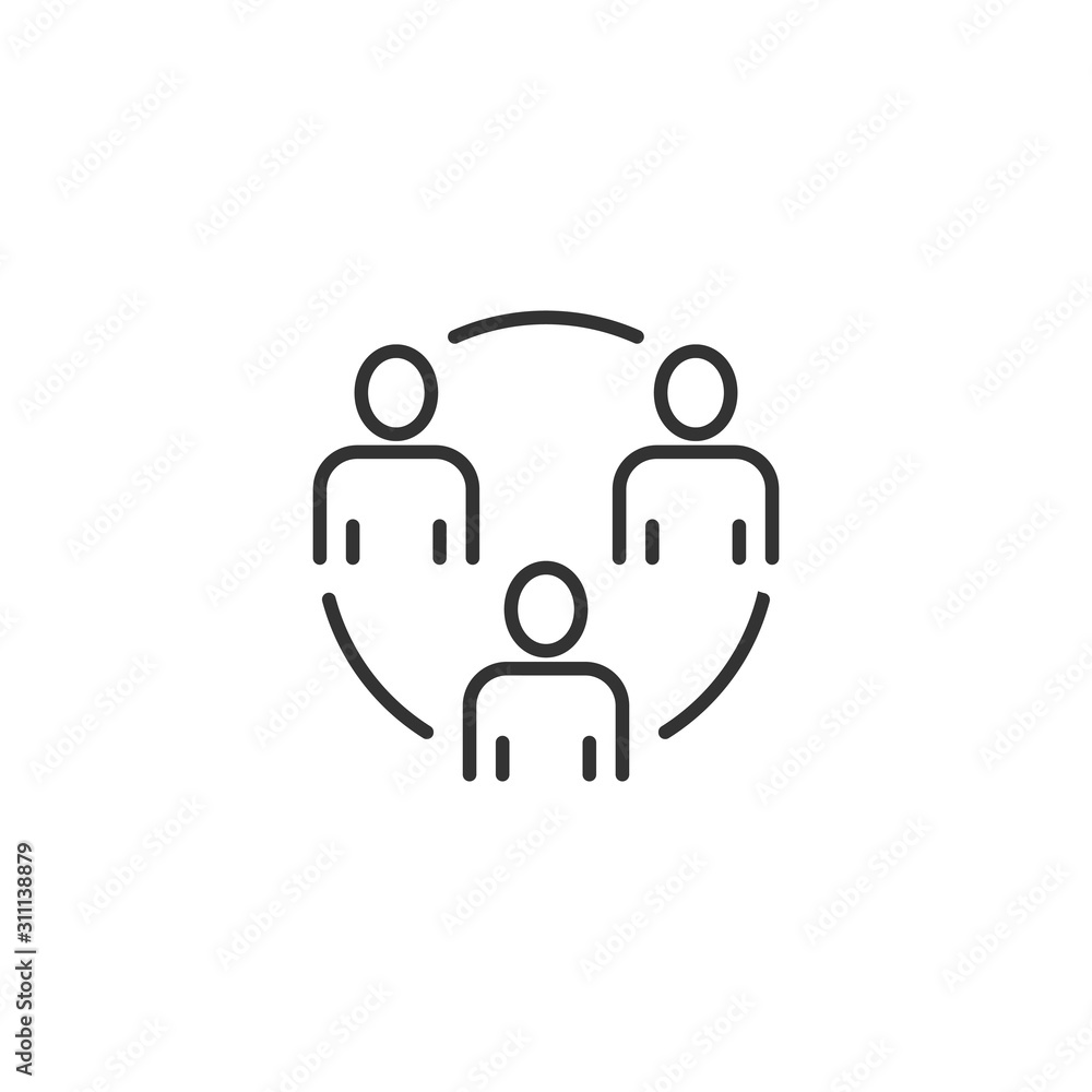 People communication icon in flat style. People vector illustration on white background. Partnership business concept. People communication icon in flat style. People vector illustration on white background. Partnership business concept.