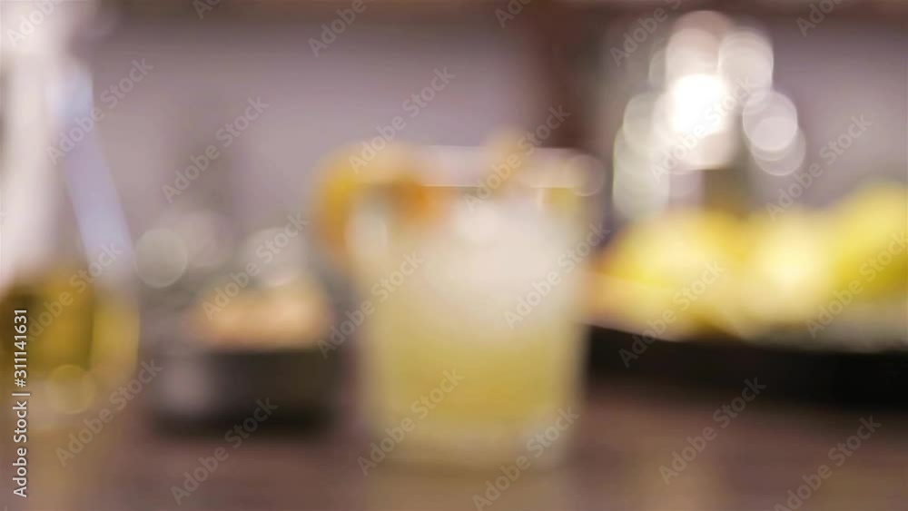 Beautiful Drink Appearance with Yellow Garnish - Pull Focus Beautiful Drink Appearance with Yellow Garnish - Pull Focus