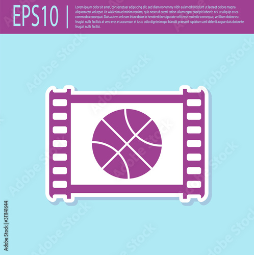 Retro Purple Basketball Game Video Icon Isolated On Turquoise Background Vector Illustration Stock ベクター Adobe Stock