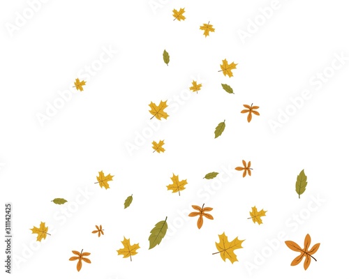 fallen leaves and bowing  wind vector illustration design