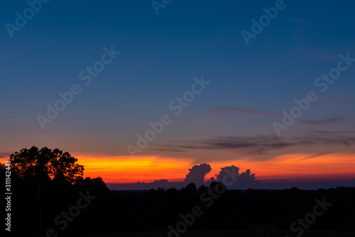 sunset in park