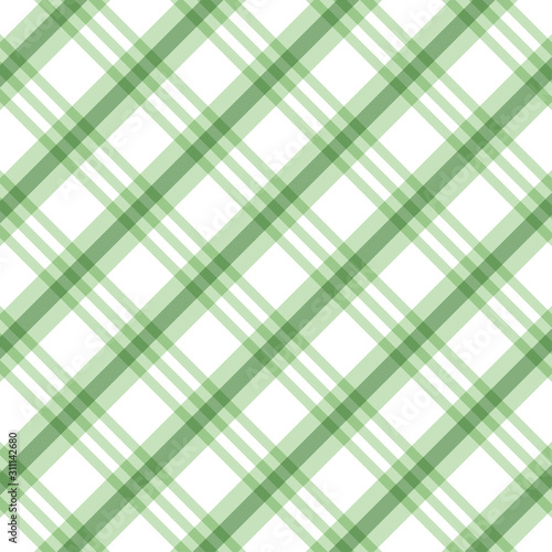 Checkered green and white check pattern background,vector illustration,Gingham