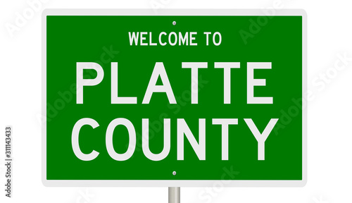Rendering of a gren 3d highway sign for Platte County photo